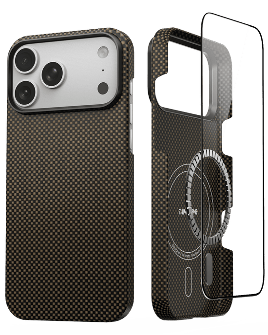 iPhone 17 Pro Max Case - Super Thin | Aramid Fiber | MagSafe - Brown|Black
